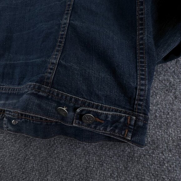 Calvin Klein Large Blue Denim Button Up Jacket Cotton Adult Women Trucker Pocket - Picture 14 of 14